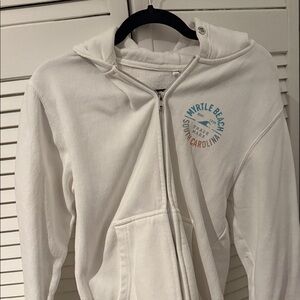 White Myrtle Beach Zip-Up Hoodie